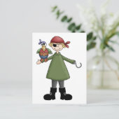 Piraten Pirate en Parrot Briefkaart (Staand voorkant)