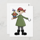 Piraten Pirate en Parrot Briefkaart (Voorkant / Achterkant)