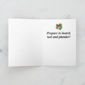 Piraten plunderen de slee van de kerstman feestdagen kaart (Binnen)