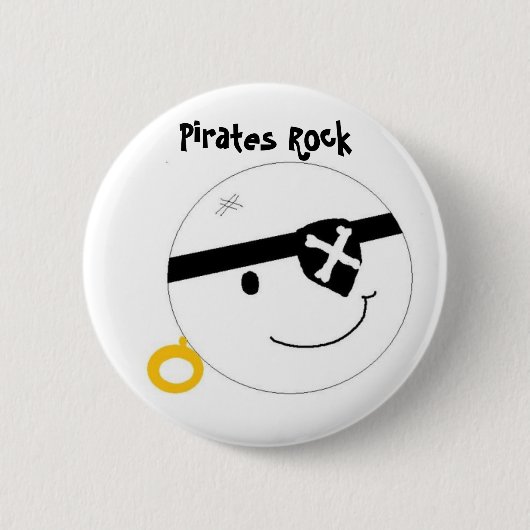 Piraten Rots Ronde Button 5,7 Cm (Voorkant)