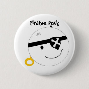 Piraten Rots Ronde Button 5,7 Cm
