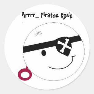 Piraten Rots Ronde Sticker