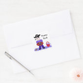 Piraten Rots Vierkante Sticker (Envelop)