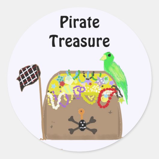 Piraten Schat Ronde Sticker (Voorkant)