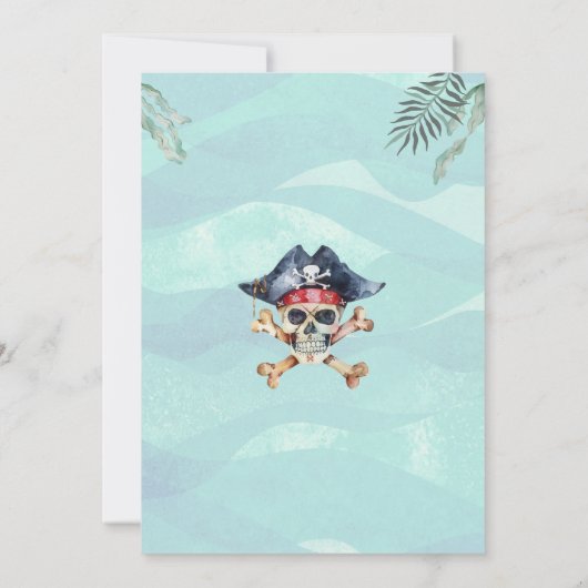 Piraten Schatkaart Kinderfeest Uitnodiging (Achterkant)