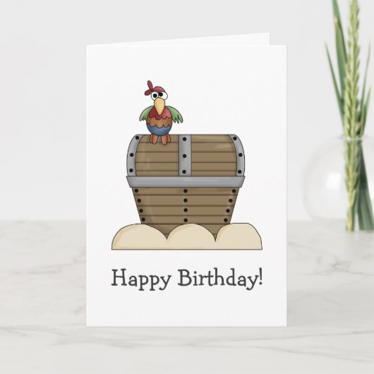 Piraten ・ Schatkist en papegaai Kaart (Voorkant)