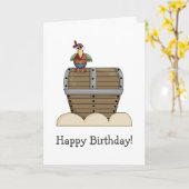 Piraten ・ Schatkist en papegaai Kaart (Gele Bloem)