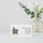 Piraten ・ Schatkist en papegaai Visitekaartje (Staand voorkant)