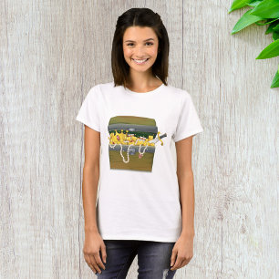 Piraten-schatkist met juwelen en zwaard t-shirt