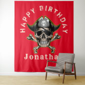 Piraten schedel botten achtergrond wandkleed (In situ)