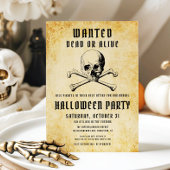 piraten schedel en Botten Halloween Party Kaart