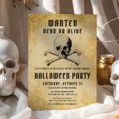  piraten schedel en Botten Halloween Party Kaart