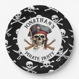 PIRATEN schedel en gekruiste botten Papieren bord