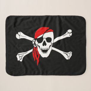 Piraten schedel en gekruiste botten sherpa deken