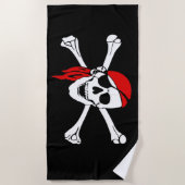 Piraten schedel en gekruiste botten strandlaken (Voorkant)