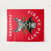 Piraten Schedel Feest Achtergrond Wandkleed (Voorkant (horizontaal))