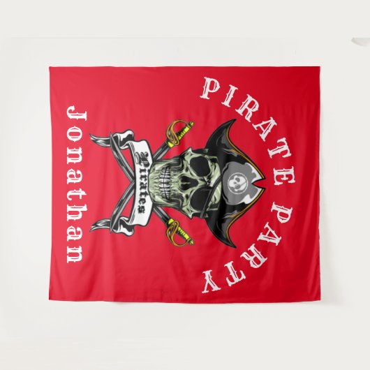 Piraten Schedel Feest Achtergrond Wandkleed (Voorkant (horizontaal))