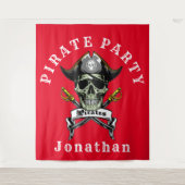 Piraten Schedel Feest Achtergrond Wandkleed (Voorkant)