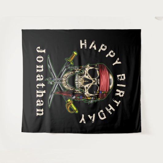 Piraten schedel geest achtergrond wandkleed (Voorkant (horizontaal))