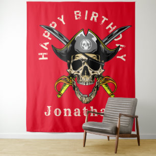 Piraten Schedel Geest Verjaardag Achtergrond Wandkleed