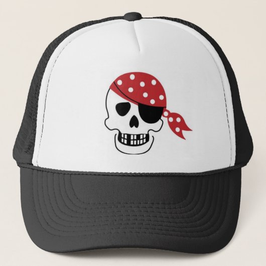 Piraten Schedel Hoed Trucker Pet (Voorkant)
