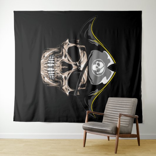 Piraten-schedel Kapitein Jack achtergrondpaneel Wandkleed (In Situ (horizontaal))