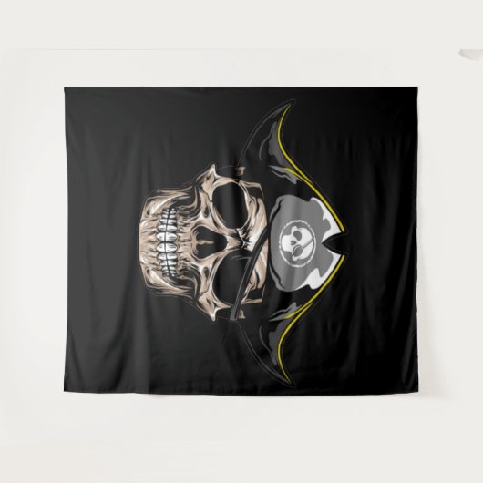 Piraten-schedel Kapitein Jack achtergrondpaneel Wandkleed (Voorkant (horizontaal))