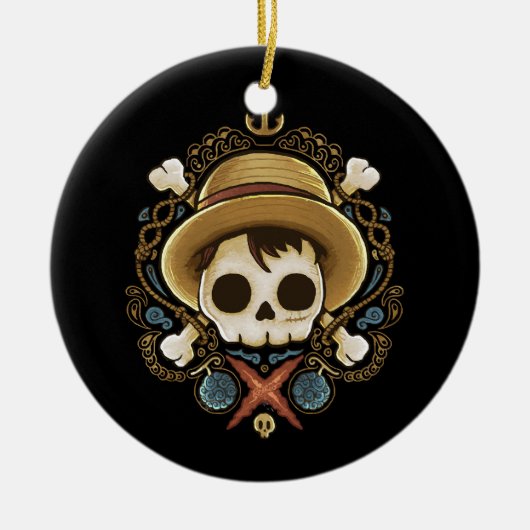 Piraten schedel keramisch ornament (Voorkant)