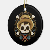 Piraten schedel keramisch ornament (Links)