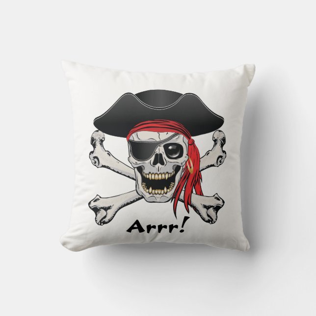 Piraten Schedel Kussen (Voorkant)