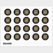 Piraten schedel ronde sticker (Vel)