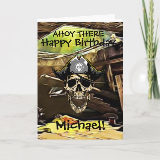 Piraten Schedel  Scheepskanon Kaart (Voorkant)