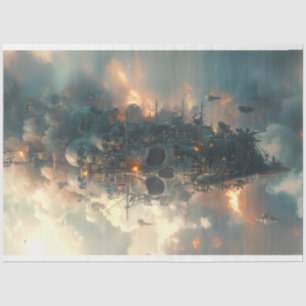 piraten schedel schip vliegt decoupage tissuepapier