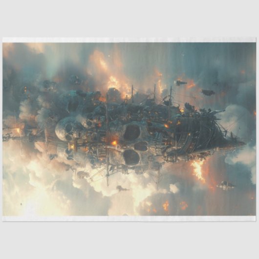 piraten schedel schip vliegt decoupage tissuepapier (Voorkant)