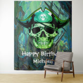 Piraten Schedel Verjaardag Kapitein Jack achtergro Wandkleed (In situ)