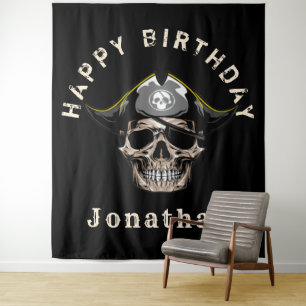 Piraten Schedel Wandkleed