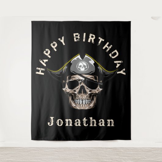 Piraten schedel wandkleed (Voorkant)