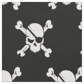 Piraten Schedel Zwart en Wit Stof (Close Up)