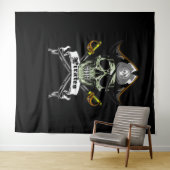 Piraten schedelbotten achtergrond wandkleed (In Situ (horizontaal))