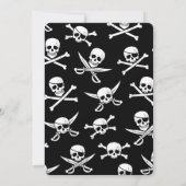 Piraten-scheeps schedel verjaardagsuitnodiging kaart (Achterkant)