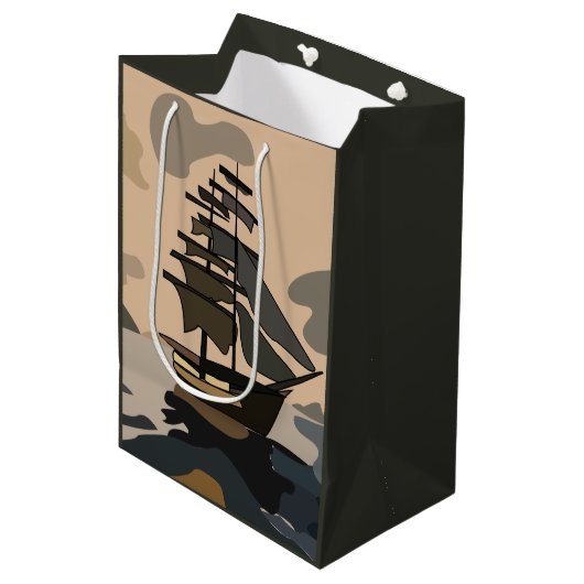 Piraten schip avontuur piraat medium cadeauzakje (Voorkant Gekanteld)