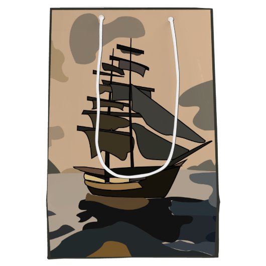 Piraten schip avontuur piraat medium cadeauzakje (Achterkant)