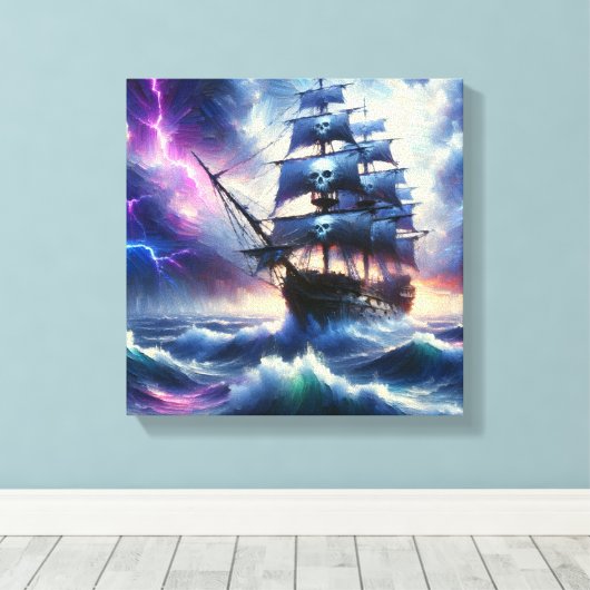Piraten Schip Canvas Afdruk (Insitu (Houten vloer))