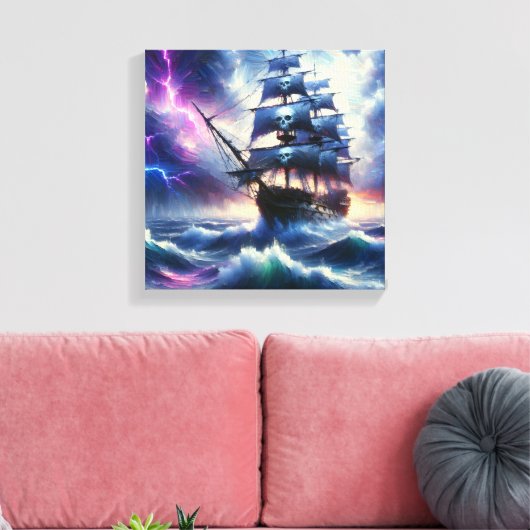Piraten Schip Canvas Afdruk (Insitu (Woonkamer))