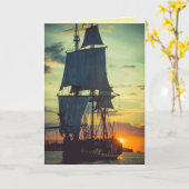 PIRATEN SCHIP FOTO VERJAARDAGSKAART GROTE KAART (Gele Bloem)