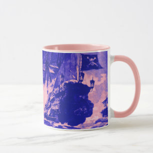 PIRATEN SCHIP GEvecht / blauw paars Mok