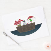 Piraten schip ovale sticker (Envelop)