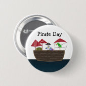 Piraten schip ronde button 5,7 cm (Voorkant /achterkant)