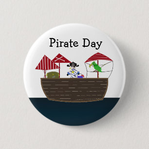 Piraten schip ronde button 5,7 cm