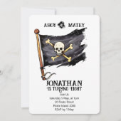 Piraten schip schedel verjaardagsuitnodiging kaart (Voorkant)